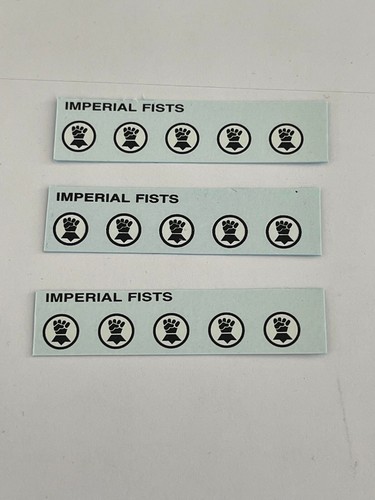 Imperial Fists Space Marine shoulder pads water transfer decal 40k 30k ...