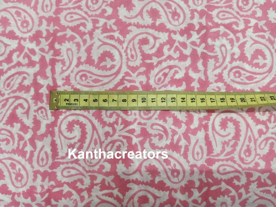 Tela de algodón con estampado de cachemira tela bloque a mano tela de gasa para correr ropa para niños Foto 4 de 4