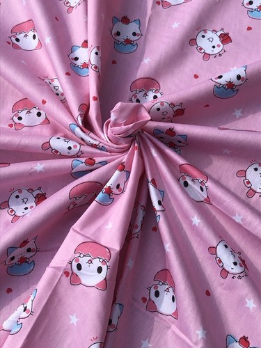 Small TeaCup Kittens Cotton Fabric. Pink Color. Cute Kitty. Quality. BTY - Picture 2 of 6