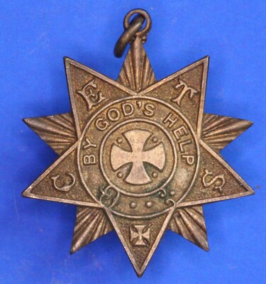 VON GOTTES HILFE - C.E.T.S. Vintage Medaille / Anhänger, Freimaurer?     **[30728]
