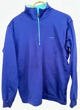 Vintage PATAGONIA M's Heavyweight Capilene Base layer Zip-neck top XL blue USA