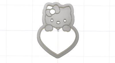 3D Printed Hello Kitty Heart Cookie Cutter