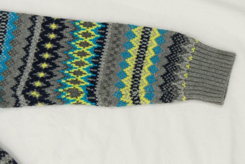 GapKids Size L 10 Gray Blue Lime Green Pattern Pullover Sweater - Picture 5 of 7