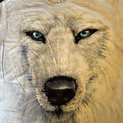 White Wolf The Mountain T Shirt Size Large 20.5” x 29” by David Penfound 2013