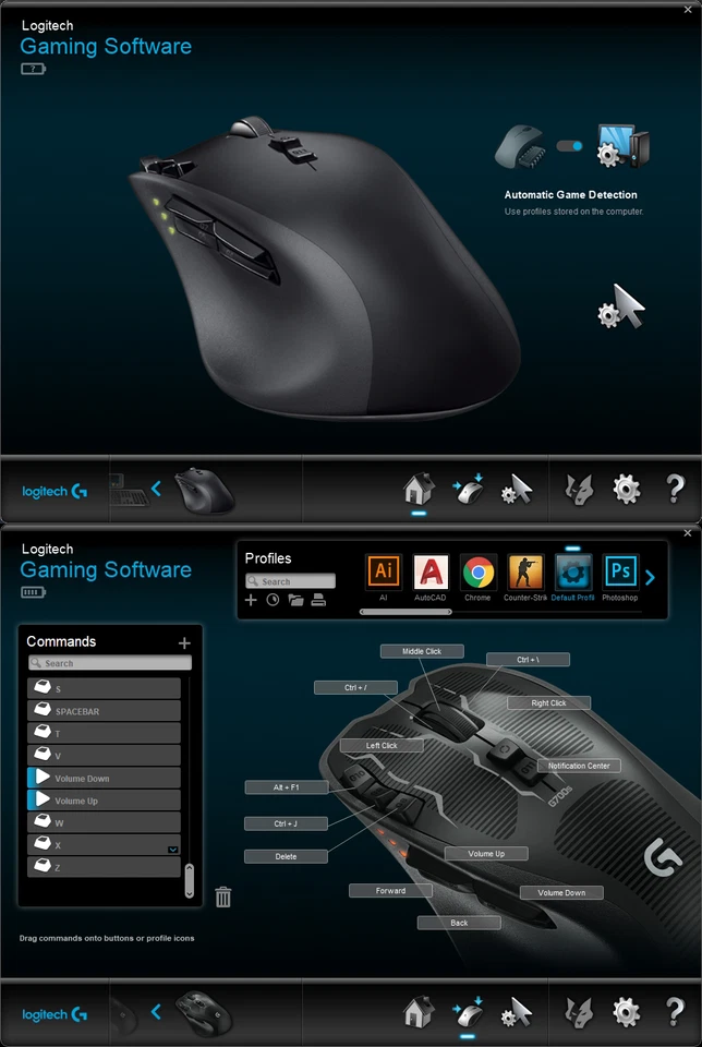 Upgraded Logitech G700s G700 Wireless Wired Rechargeable Gaming Mouse 13 Buttons - Image 2 of 4