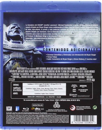 X-Men: Apocalipsis Blu-ray REGION LIBRE.A-B-C (21 Septiembre 2016) (NUEVO PRECIN - Imagen 2 de 2