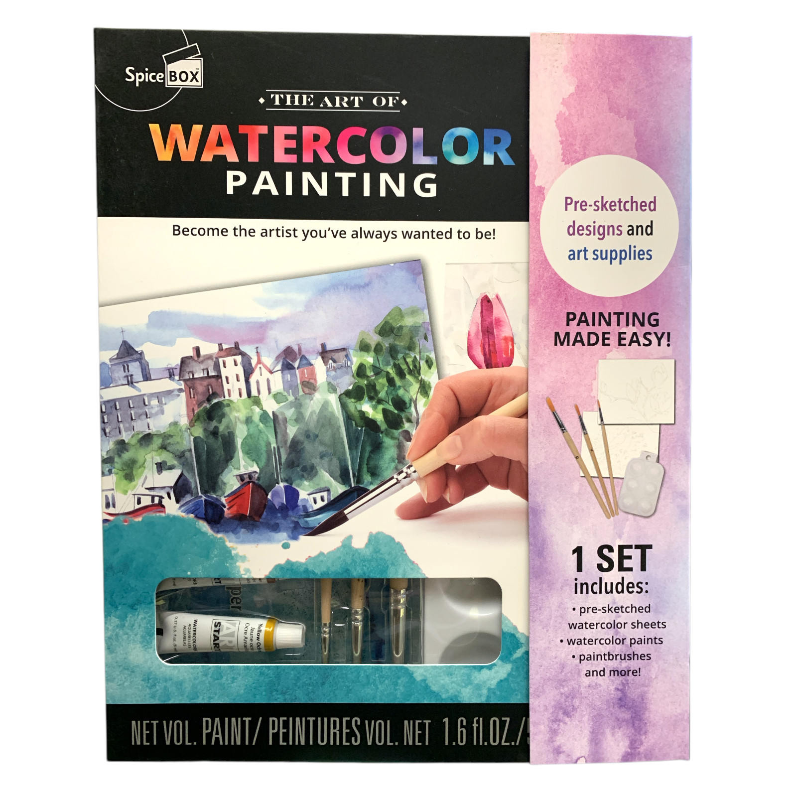 SpiceBox The Art of Watercolor, набор для рисования акварелью для начинающих