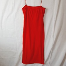 Boohoo Womens Size 10 Summer Dress Burnt Orange Spaghetti Straps High Slit