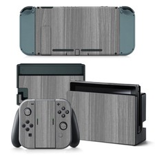 Nintendo Switch Skin Design Foils Sticker Protective Foils Set - Gray Wood Motif