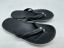 Crocs Crocband Flip-Flop Sandals Womens Black Slip-On Lightweight Comfort - 6