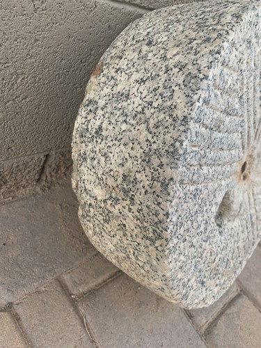 Antique Granite Mill Stone Millstone  14" x 5.5" - Picture 7 of 9
