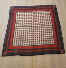 Liz Claiborne American US Flag Red White Blue Stars Stripes Patriotic Scarf 20"