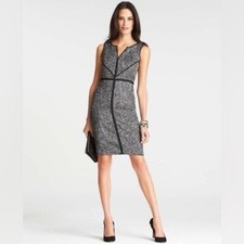 Ann Taylor- Black and gray tank top, pencil dress - Size 4