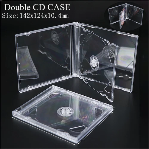 2-Disc STANDARD Double CD Jewel Case with Tray 10.4mm (2 CD) Lots Clear Cover