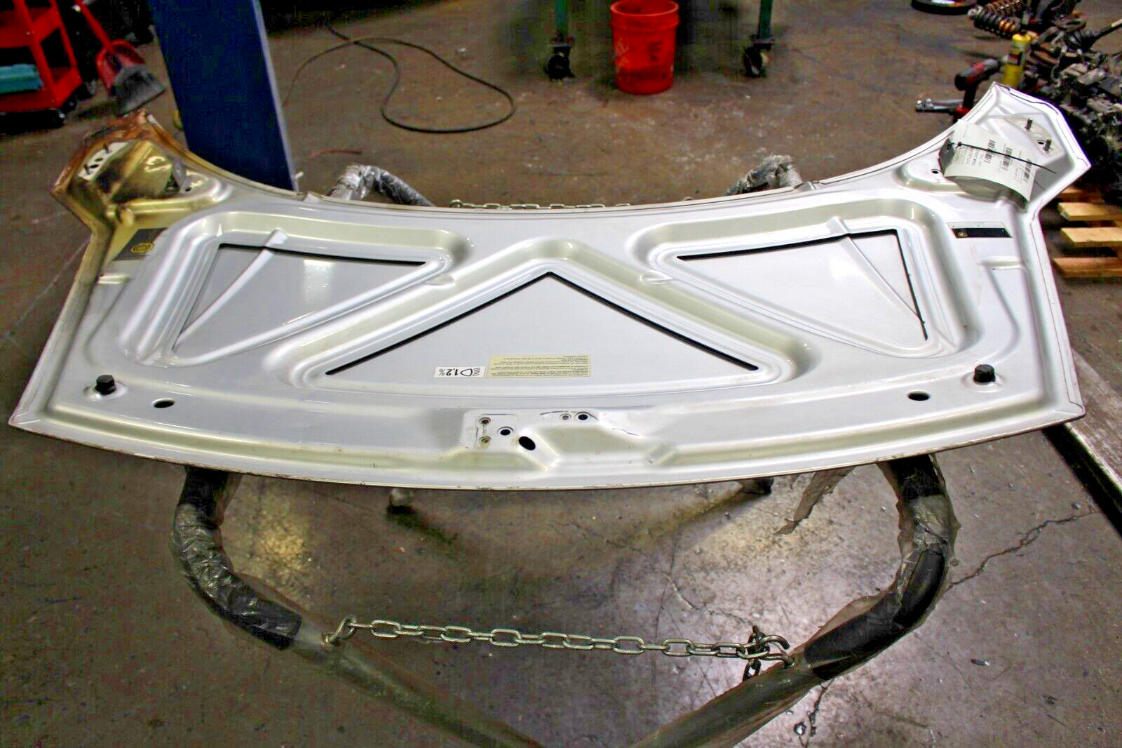 04-08 Lamborghini Gallardo, Front Hood, Silver, Fire Dmg, Used, P/N 400823021