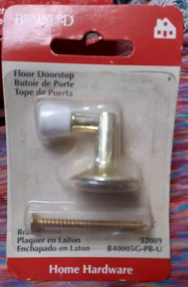 6 batentes de assoalho branco Brainerd vintage 2003 peça folheada a latão # 32089 B40005G-PB-U - Imagem 3 de 4