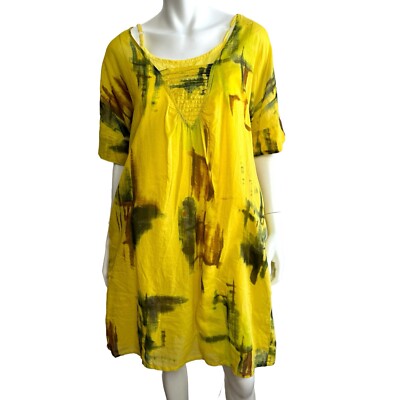 Zyga Lin'n Laundry Dress Size Small Cotton Yellow Art To Wear Abstract | eBay Zyga Lin'n Laundry Dress Size Small Cotton Yellow Art To Wear Abstract | eBay