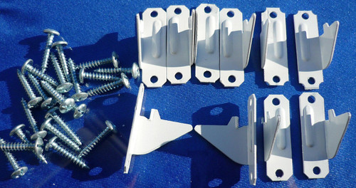 (5 PAIRS) Vintage White Single Lockseam Curtain Rod Brackets /w Screws