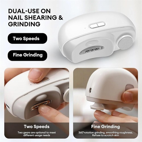 Electric Automatic Nail Clipper with Light, Fingernail Cutter and Polish - Picture 6 of 25