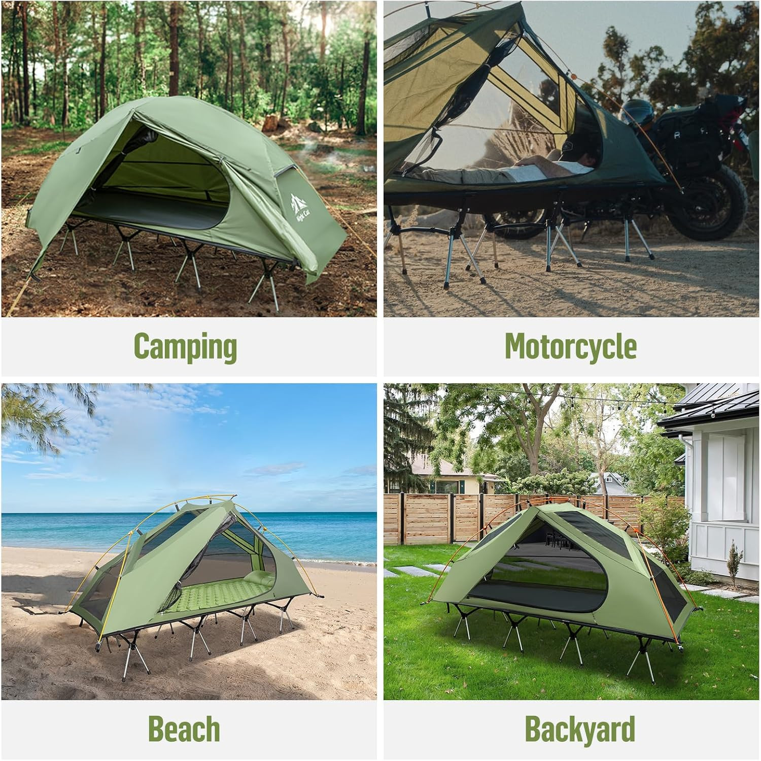 OFF-GROUND CAMPING COT TENT Waterproof  Single Person Portable