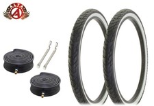 ALTA BICYCLE WIRE BEAD CRUISER TIRES 26 x 2.125 WHITEWALL BEACHBUM SLICK 6pc SET