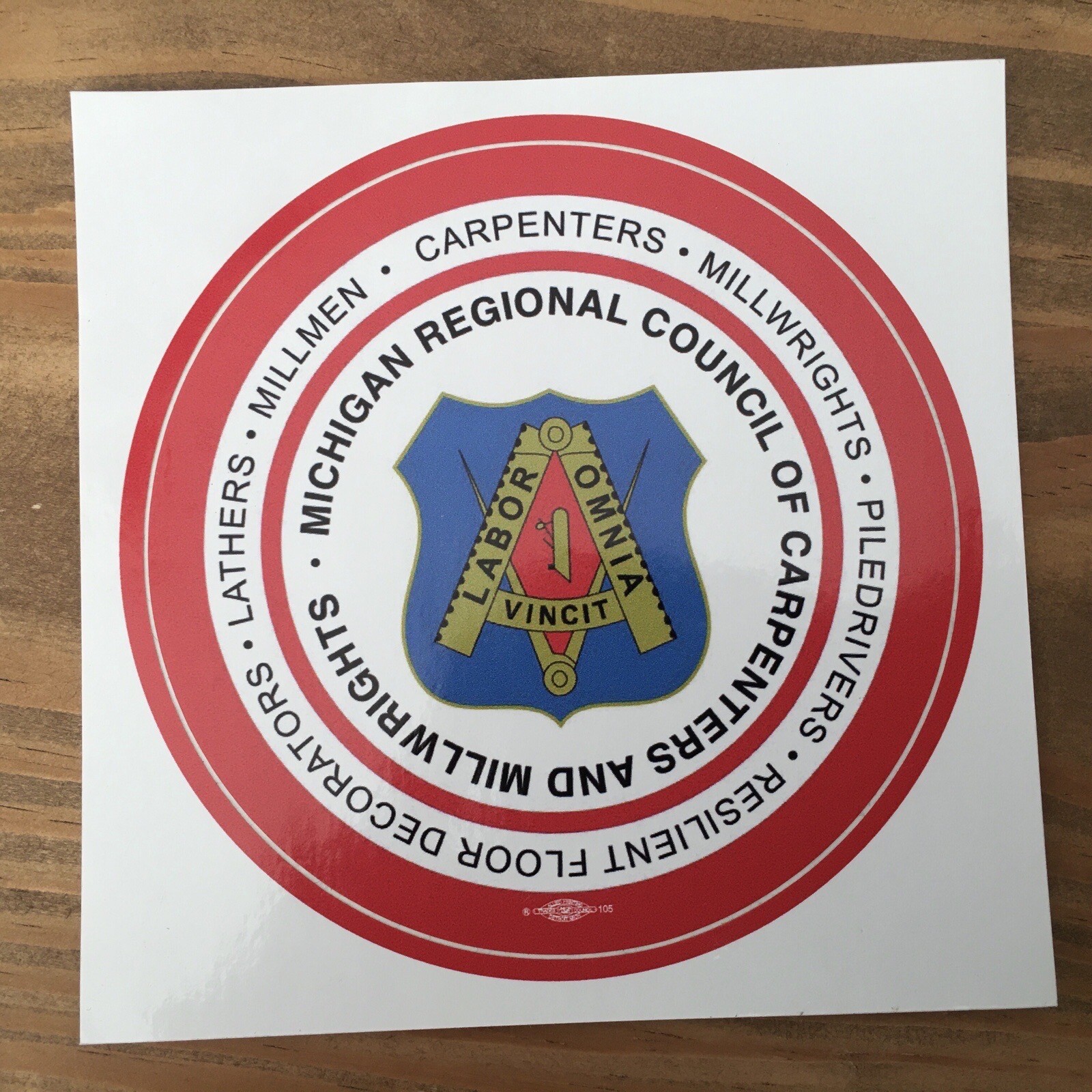 Michigan Regional Carpenters Millwright Labor Union Rare Glossy Sticker