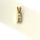 14k yellow gold .45ct SI1 H diamond 3 stone pendant necklace 1.6g estate — photo 10