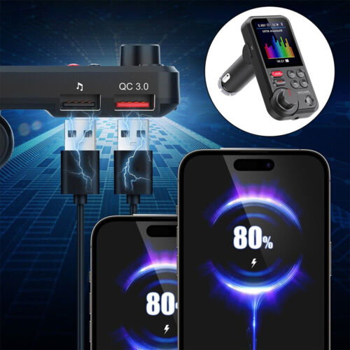 FM Transmitter Bluetooth5.0 KFZ Dual USB Auto Ladegerät für Handy Radio Adapter - Bild 5 von 17