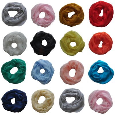 Uni Tuch Loop Schal Halstuch Schals Rundschal Schlauchschal UNISEX Rund Seide