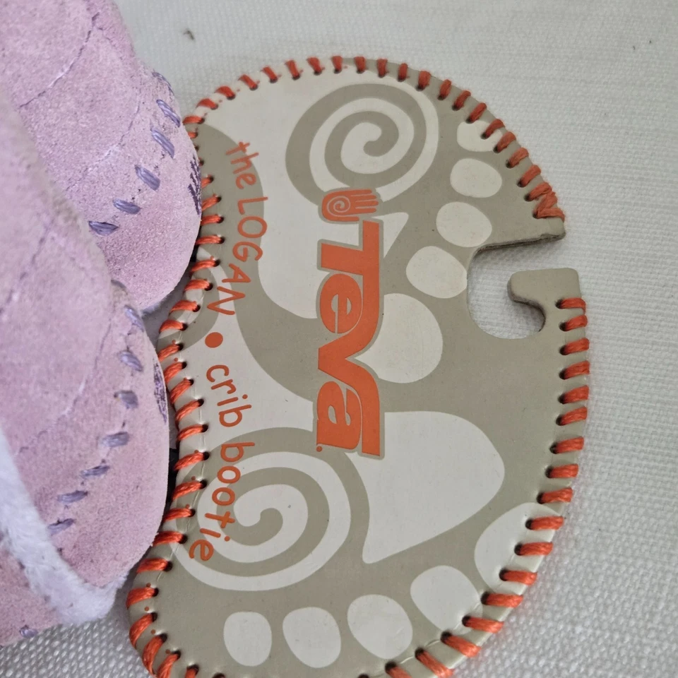 BOTINES GRANDES BEBÉ INFANTIL VIOLETA TEVA LOGAN GAMUZA CUNA FORRADOS DE PIEL SINTÉTICA 6-12 MOS Foto 3 de 4
