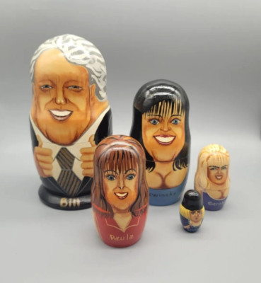 Russische Nistpuppen Matroschka Bill Clinton USA Amerika Sammlerstück