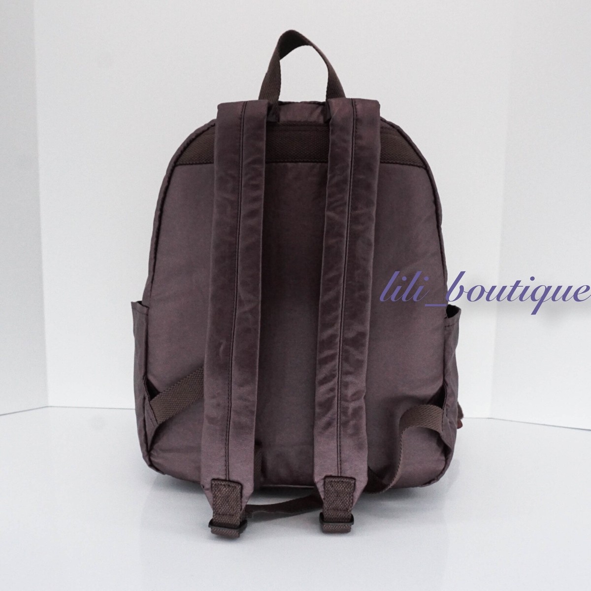 NEW Kipling Bouree Backpack School Bag Nylon Silver Beige Metallic BP4194 $114 NWT Kipling BP4194 Bouree Backpack School Bag Nylon Popping  main image 4