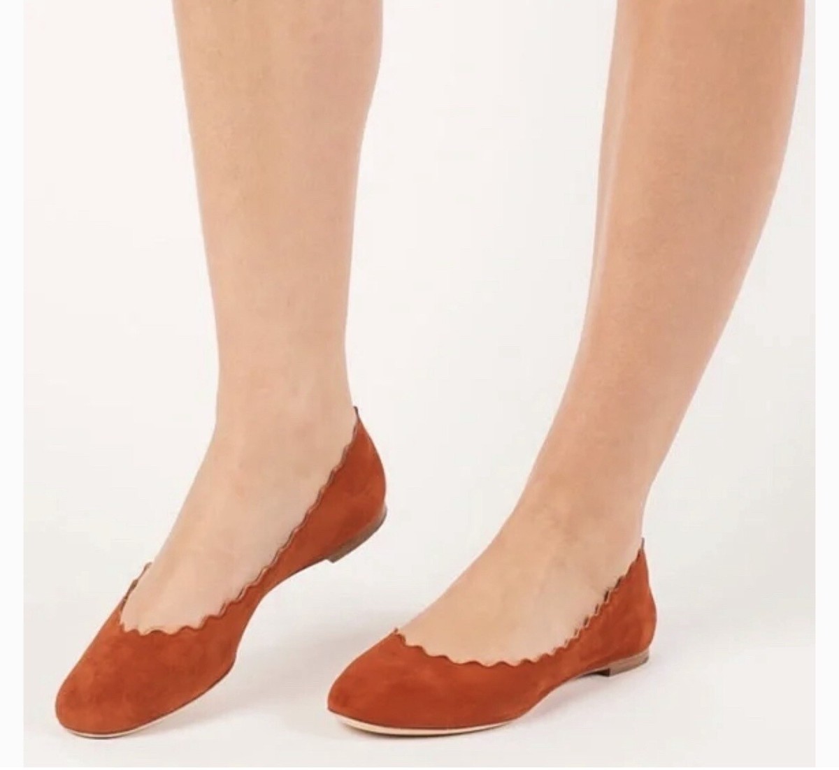 Chloe Lauren ballerina flat Rust orange | eBay