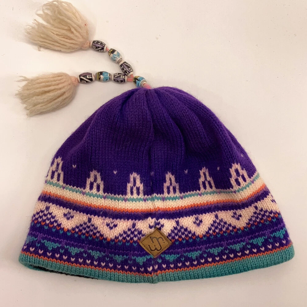 Vintage Merkley Headgear Made USA Euro Winter Beanie Tassel Hat