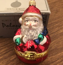 Santa with Belt Kurt S Adler Polonaise GP317 Christmas Ornament - New in Box