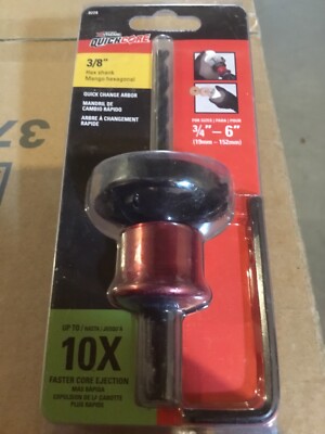 BLU-MOL XTREME QUICKCORE 3/8'' HEX SHANK ARBOR #0228 BRAND NEW