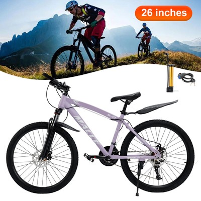26'' Purple 27 speed double disc brake Suspension Fork mountain bike MTB adult