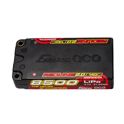 Gens Ace Redline 8500mAh 140C 1S Lipo Battery Short HardCase For 1:10 RC Car US