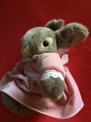 Vintage Playful Pals Mervyn's Tan Bunny Cottontail Plush Pink Dress 11" GUC  | eBay