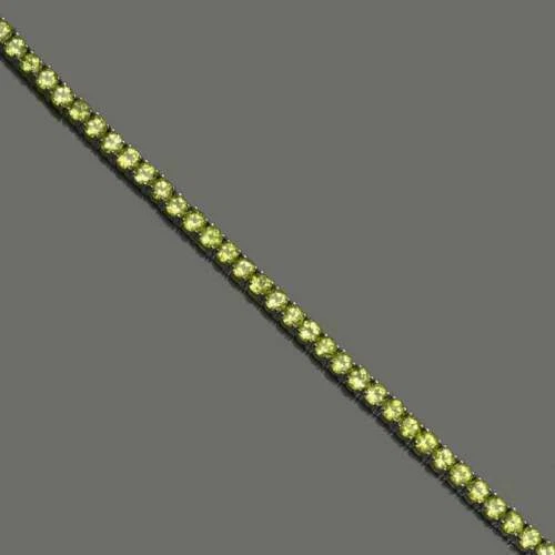 Brazalete Estate de 2,25 quilates de peridoto verde de corte redondo de oro blanco de 14 k sobre tenis Foto 2 de 3