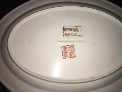 18 Zoll Vintage Porzellan Familie rosa Kanton Platte - Bild 5 von 8