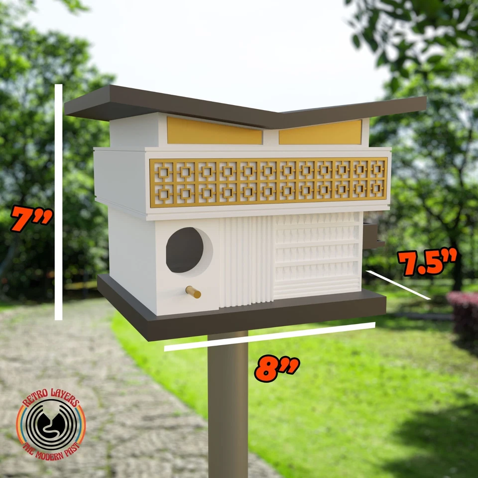 Ретро середины века современный скворечник здание парк место 1960-х архитектура дома - Изображение 2 из 4