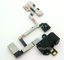 Black Headphone Audio Jack Power Volume Switch Flex Cable for iPhone 4