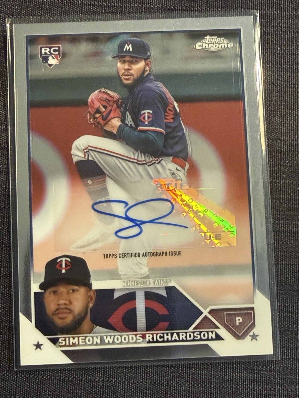 2023 Topps Chrome Rookie Autographs Simeon Woods Richardson #AC-SW (AU, RC)