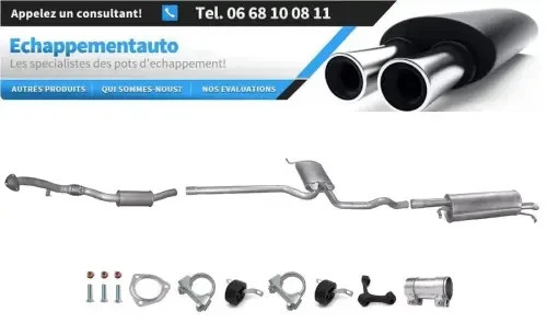 Échappement complet VW Passat B5 1.6 1996-2000 silencieux arrière et intermédiaire