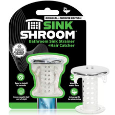 1 In. - 1.25 In. Bathroom Sink Drain Protector Hair Catcher in Chrome