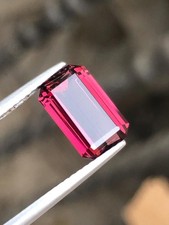 3.35 Carat Reddish Pink Emerald Cut Garnet Gemstone Loose Gemstone