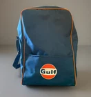 Vintage 1970s Gulf Oil Bag Giveaway Retro Backpack Zipper