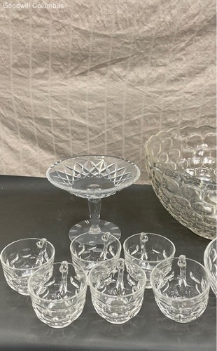Clear Glass Punch Bowl, Cups and More - Picture 2 of 6