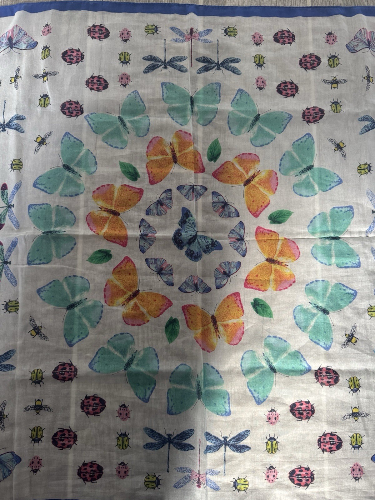 ECHO Talbots Scarf Rectangular Butterfly Bugs Sil… - image 4